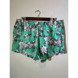 Kut from the Kloth shorts womens size 12 linen blend turquoise floral pattern